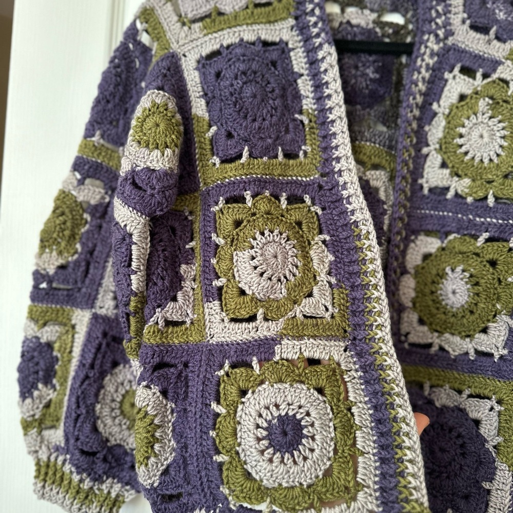 Crochet Patchwork Cardigan - Picture 5 of 5